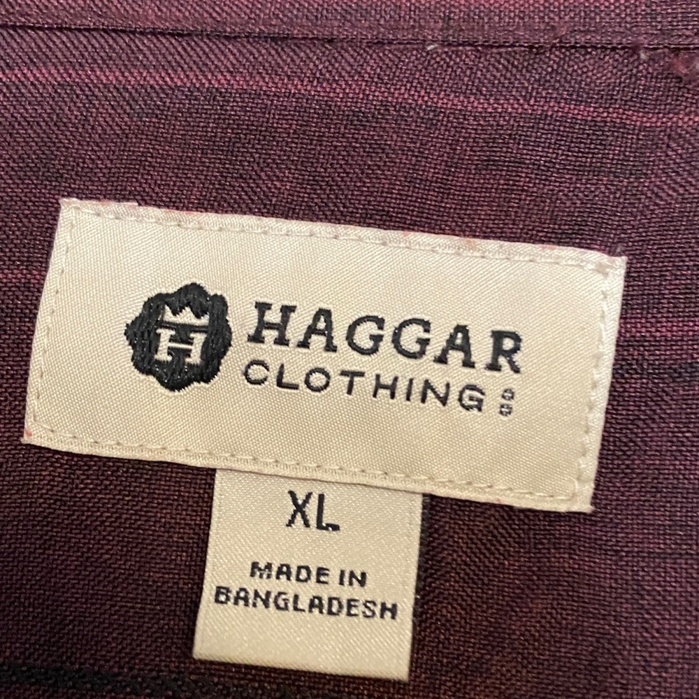 Haggar burgundy Button Down Shirt - Picture 2 of 2
